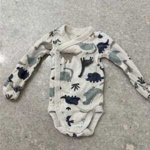 Just One You Made by Carters Dinosaur Print NB Long Sleeve Onesie